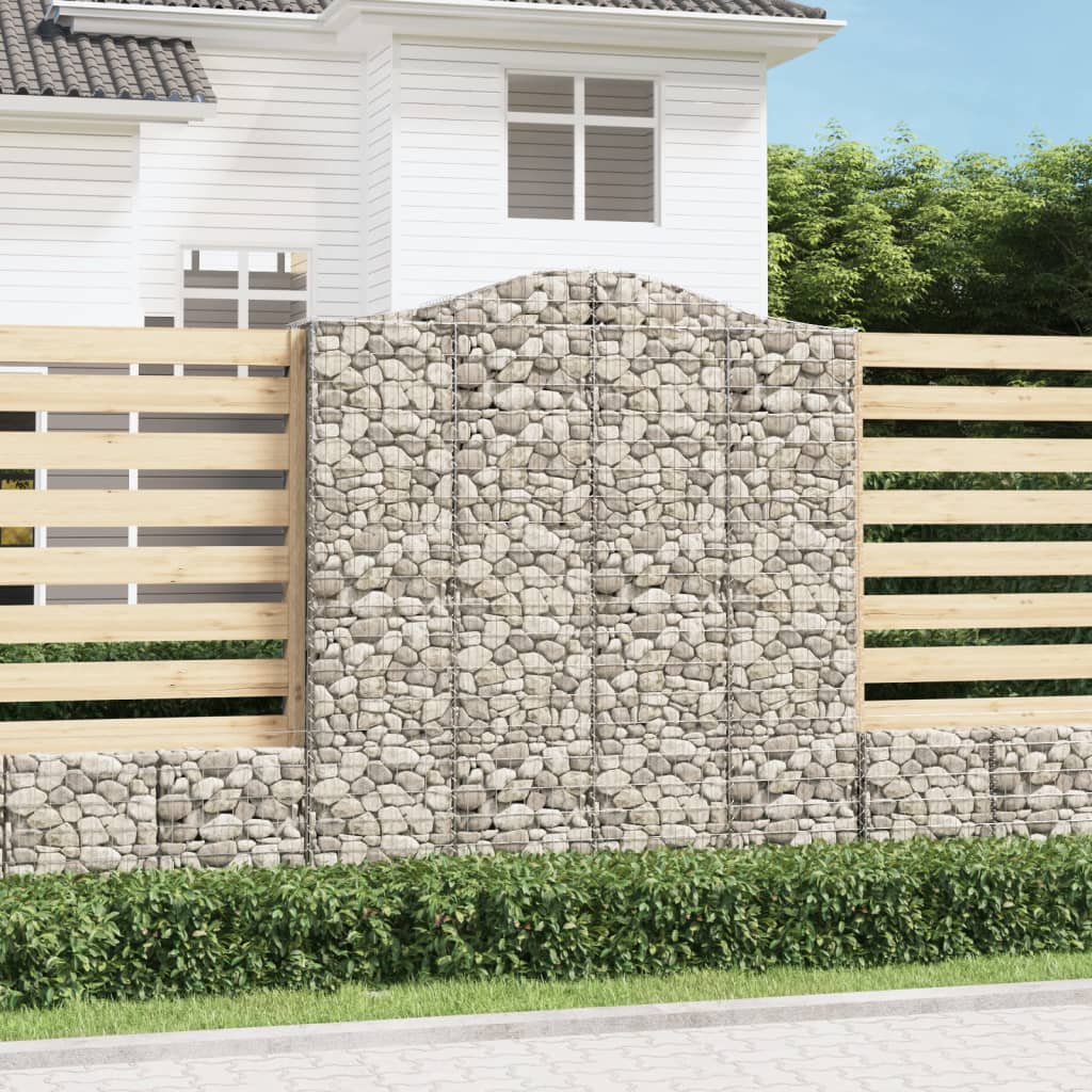 Berkfield Arched Gabion Baskets 15 pcs 200x30x220/240 cm Galvanised Iron