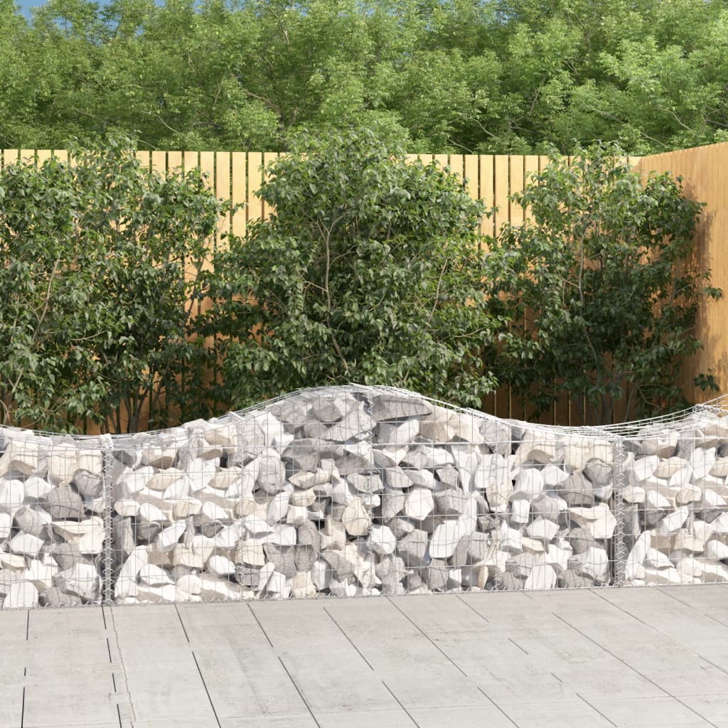 Berkfield Arched Gabion Baskets 11 pcs 200x50x60/80 cm Galvanised Iron