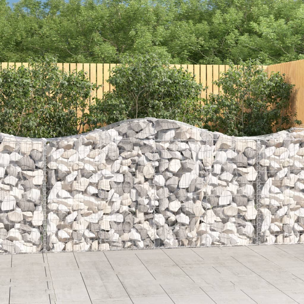 Berkfield Arched Gabion Baskets 15 pcs 200x50x100/120 cm Galvanised Iron