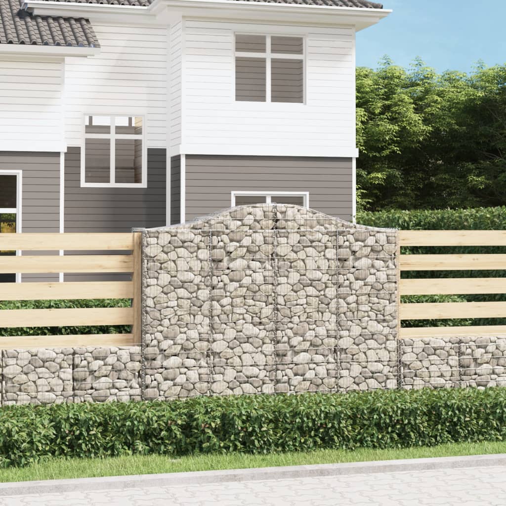 Berkfield Arched Gabion Baskets 15 pcs 200x50x160/180 cm Galvanised Iron