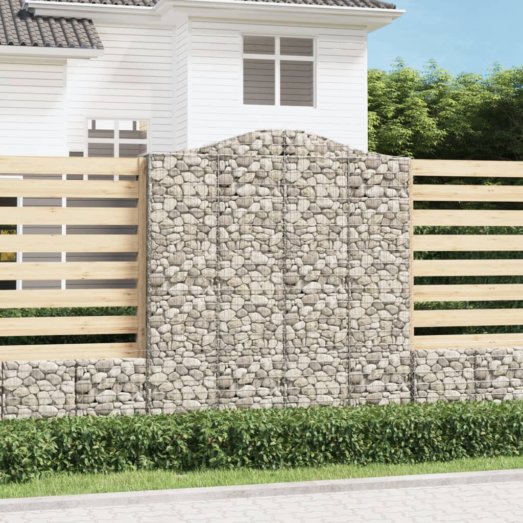 Berkfield Arched Gabion Baskets 11 pcs 200x50x220/240 cm Galvanised Iron