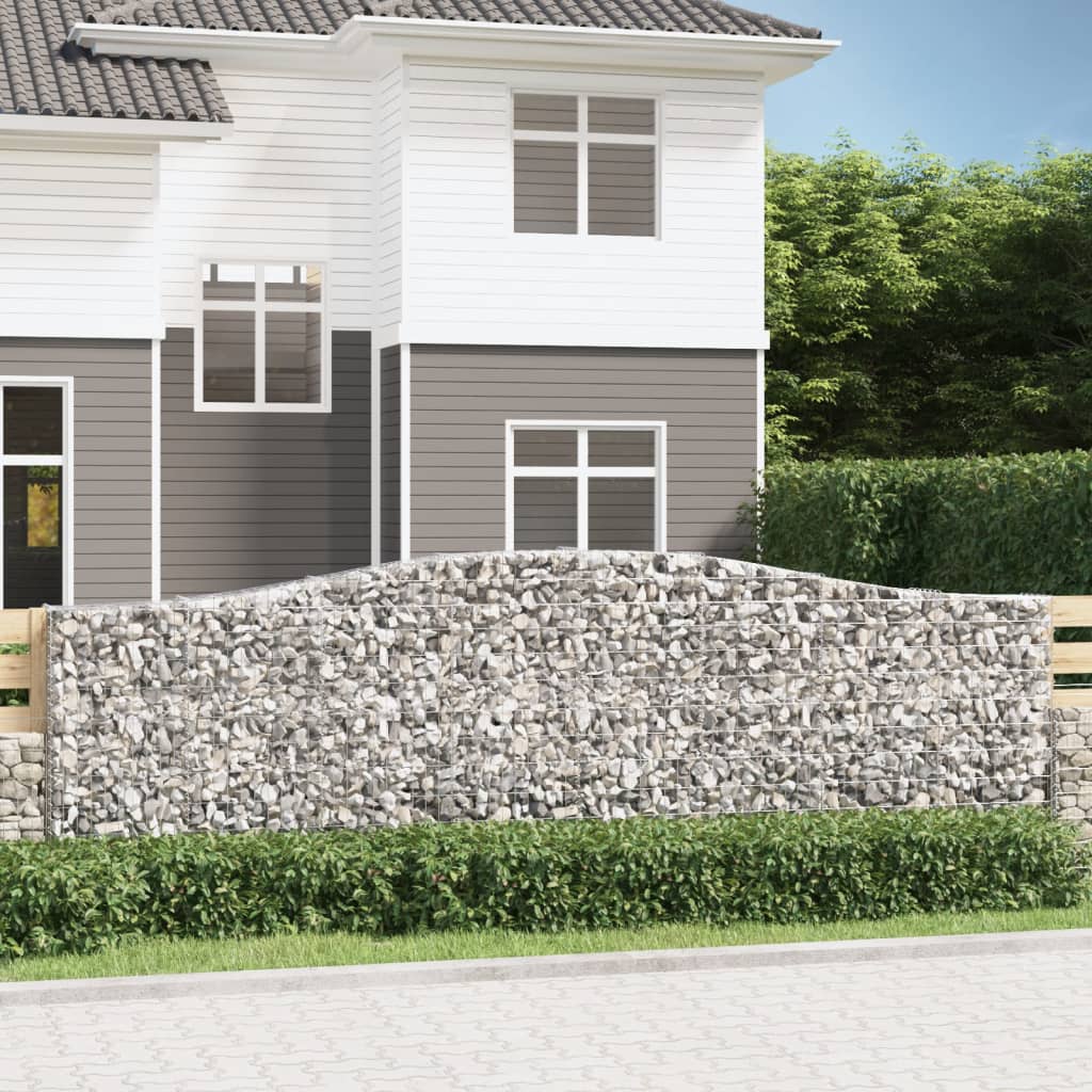 Berkfield Arched Gabion Baskets 20 pcs 400x30x120/140 cm Galvanised Iron