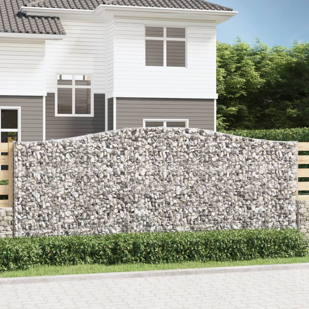 Berkfield Arched Gabion Baskets 8 pcs 400x30x160/180 cm Galvanised Iron