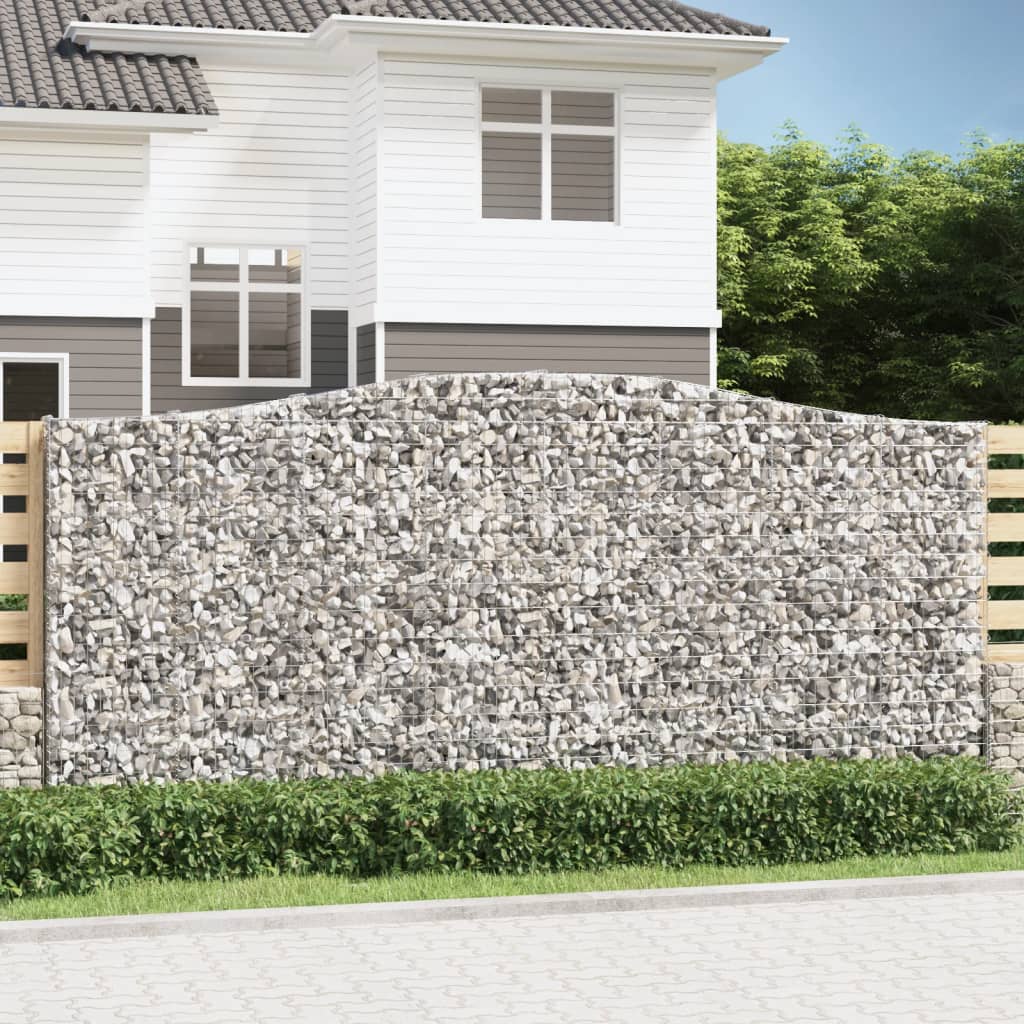 Berkfield Arched Gabion Baskets 8 pcs 400x30x180/200 cm Galvanised Iron