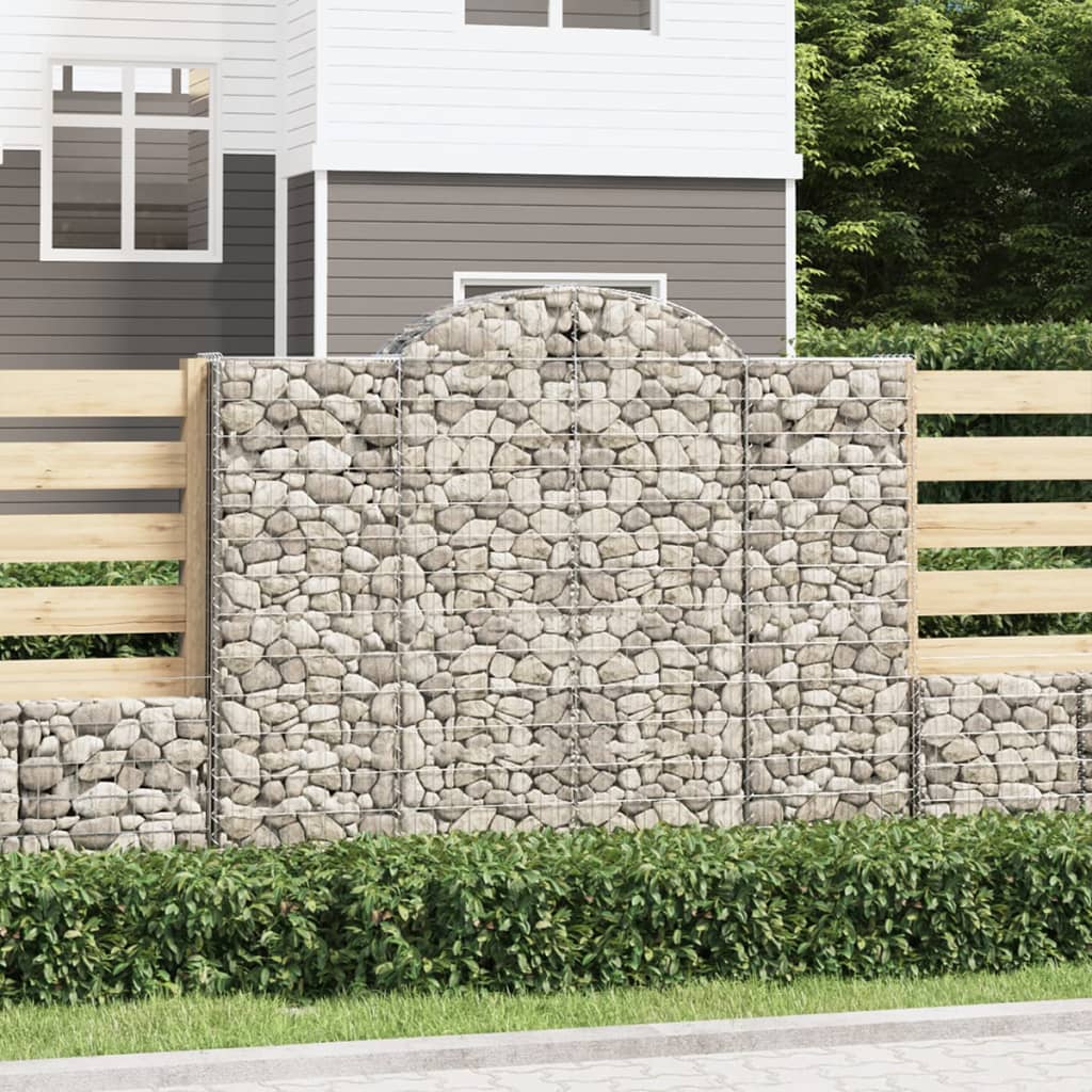 Berkfield Arched Gabion Baskets 4 pcs 200x30x160/180 cm Galvanised Iron