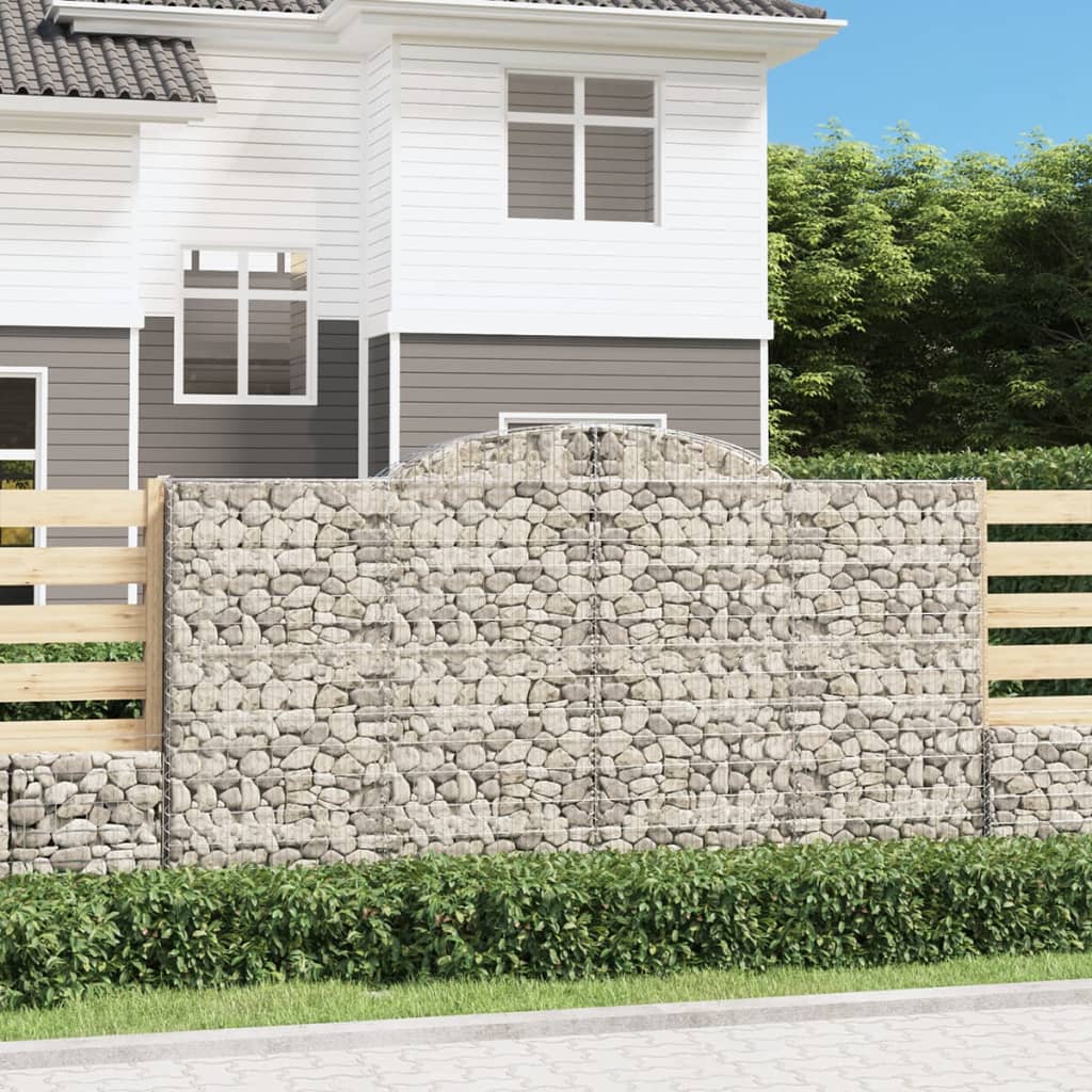 Berkfield Arched Gabion Baskets 7 pcs 300x30x160/180 cm Galvanised Iron