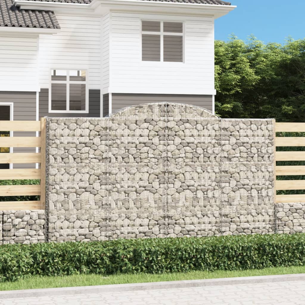 Berkfield Arched Gabion Baskets 11 pcs 300x30x180/200 cm Galvanised Iron