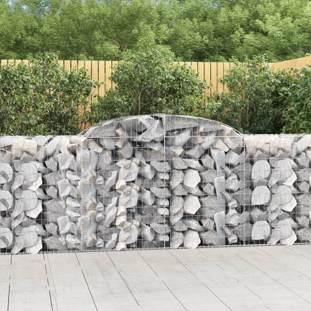 Berkfield Arched Gabion Baskets 9 pcs 300x50x100/120 cm Galvanised Iron