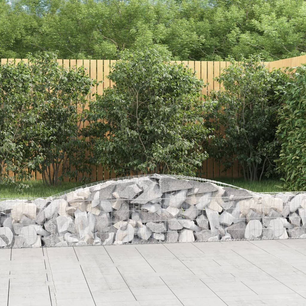 Berkfield Arched Gabion Baskets 7 pcs 400x30x40/60 cm Galvanised Iron