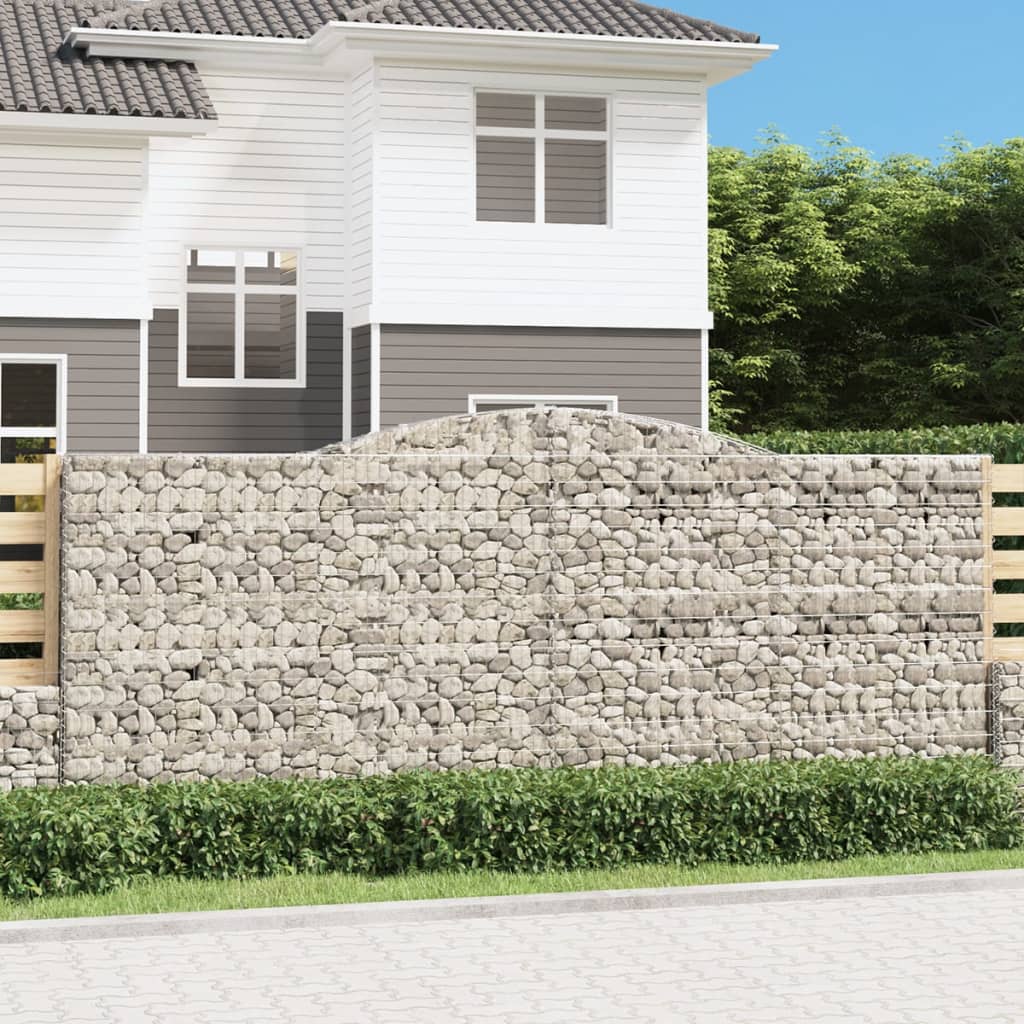 Berkfield Arched Gabion Baskets 6 pcs 400x30x160/180 cm Galvanised Iron