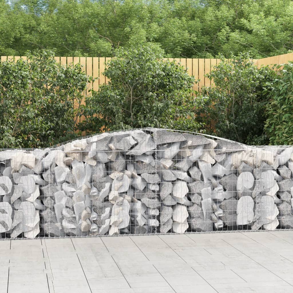 Berkfield Arched Gabion Baskets 5 pcs 400x50x80/100 cm Galvanised Iron
