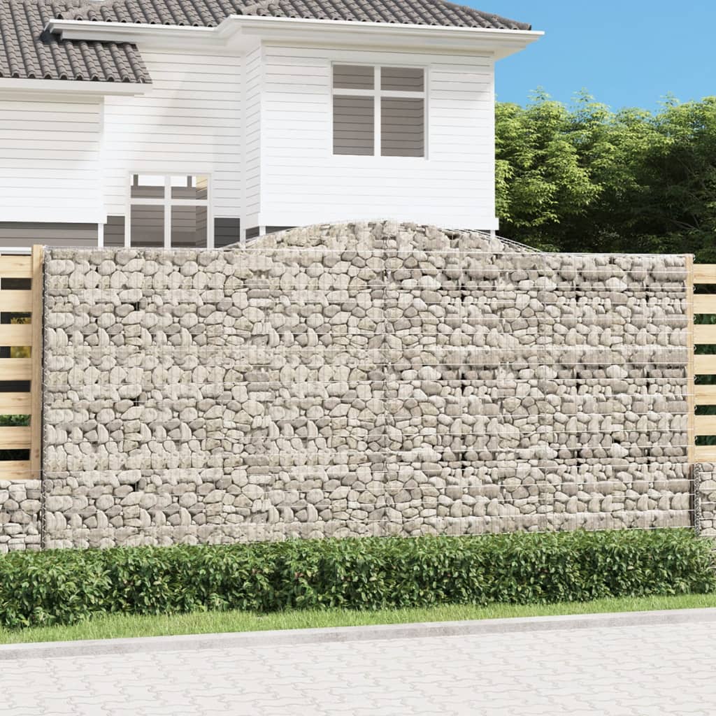 Berkfield Arched Gabion Baskets 7 pcs 400x50x200/220 cm Galvanised Iron