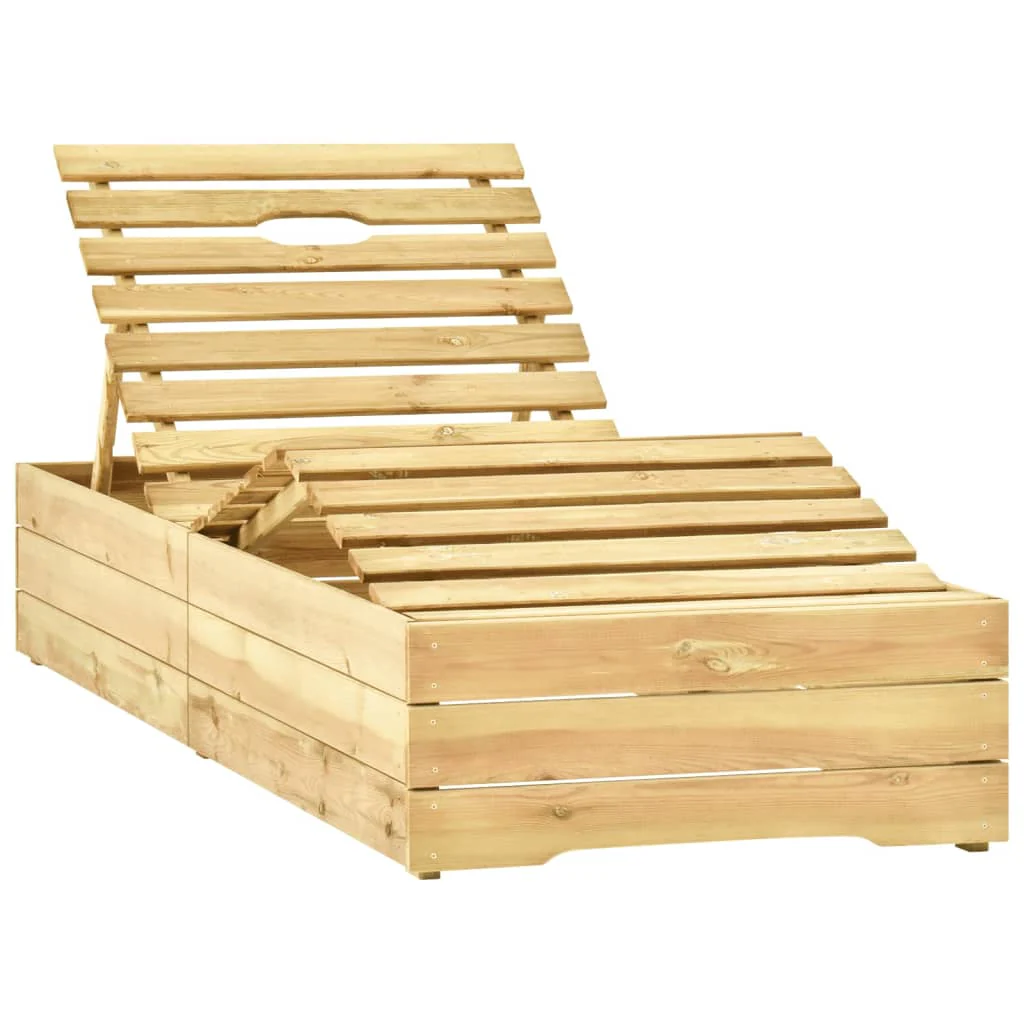 Berkfield Sun Lounger Green Impregnated Pinewood