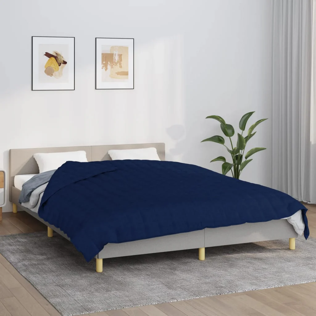 Berkfield Weighted Blanket Blue 220x230 cm King 11 kg Fabric