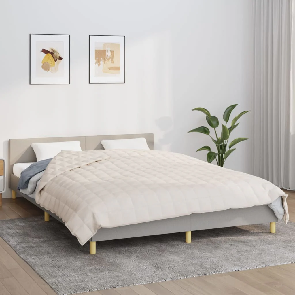Berkfield Weighted Blanket Light Cream 200x230 cm 13 kg Fabric