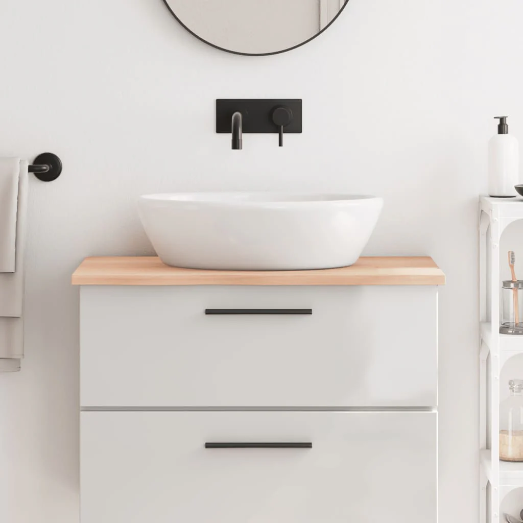 Berkfield Bathroom Countertop 80x50x2 cm Untreated Solid Wood