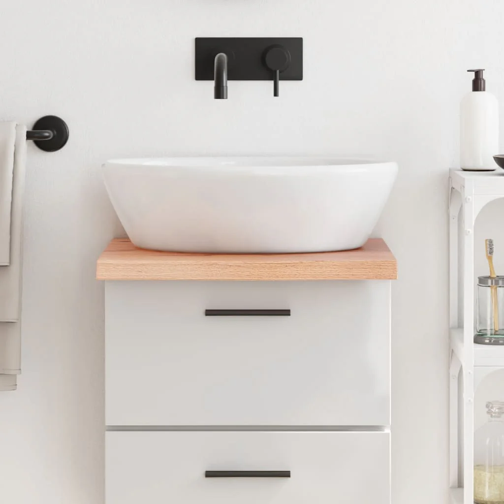 Berkfield Bathroom Countertop Light Brown 40x50x4 cm Treated Solid Wood