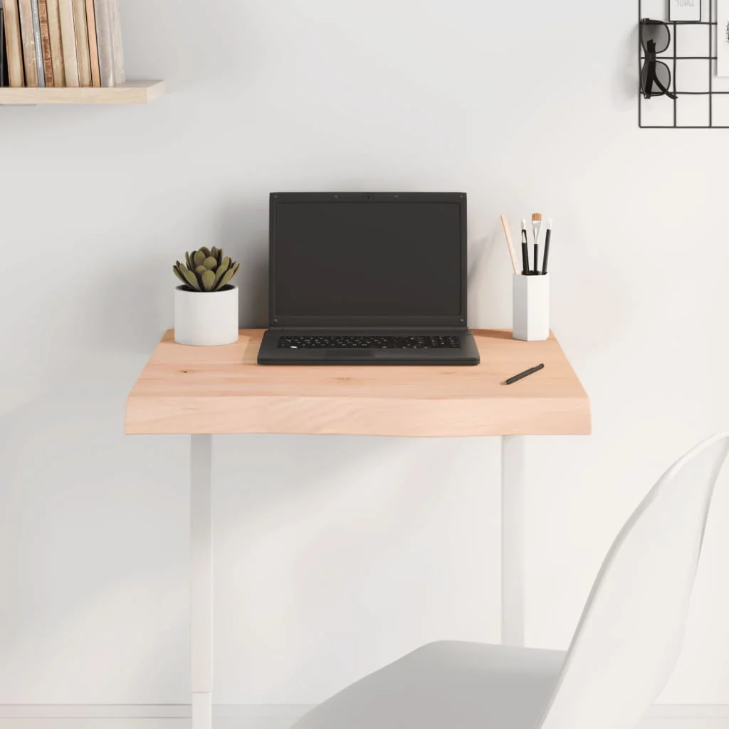 Berkfield Table Top 60x40x6 cm Untreated Solid Wood Oak