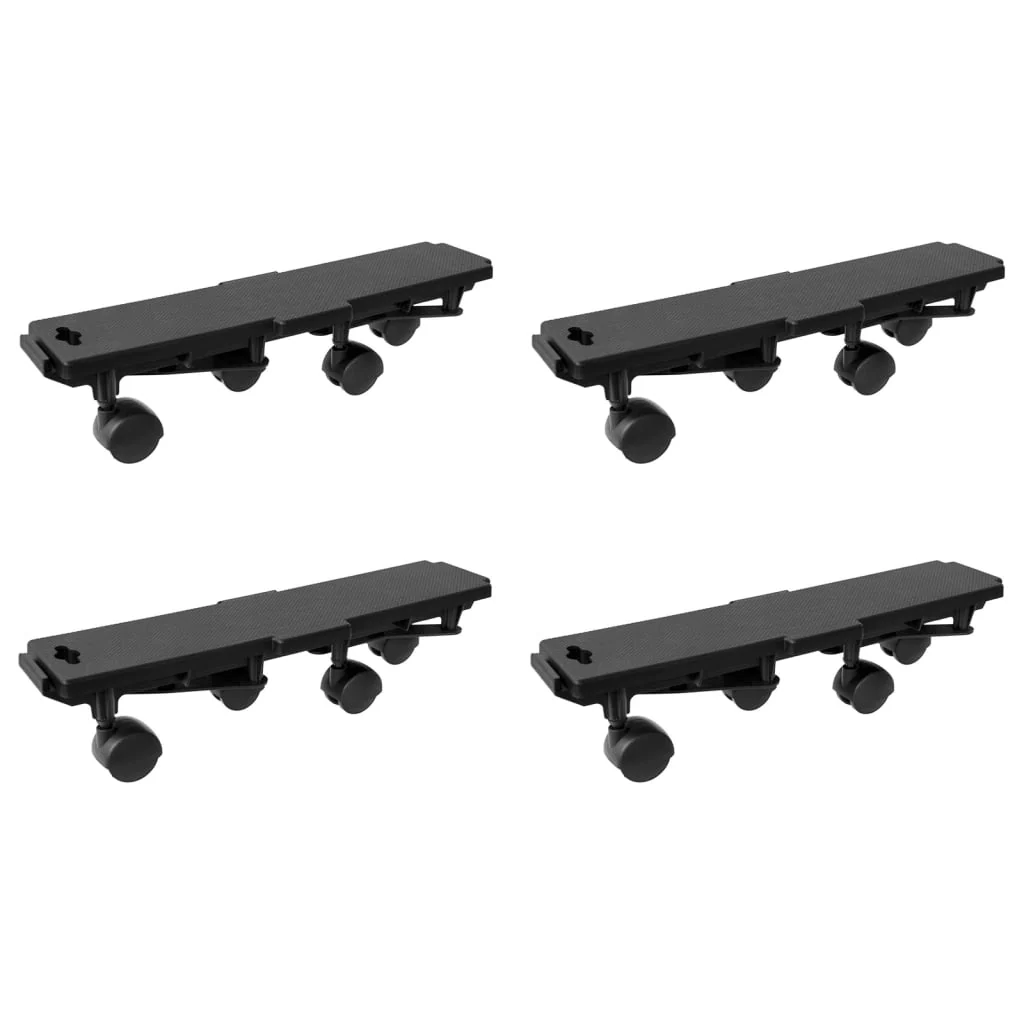 Berkfield Moving Dollies with 4 Wheels 4 pcs Black Polypropylene 170 kg