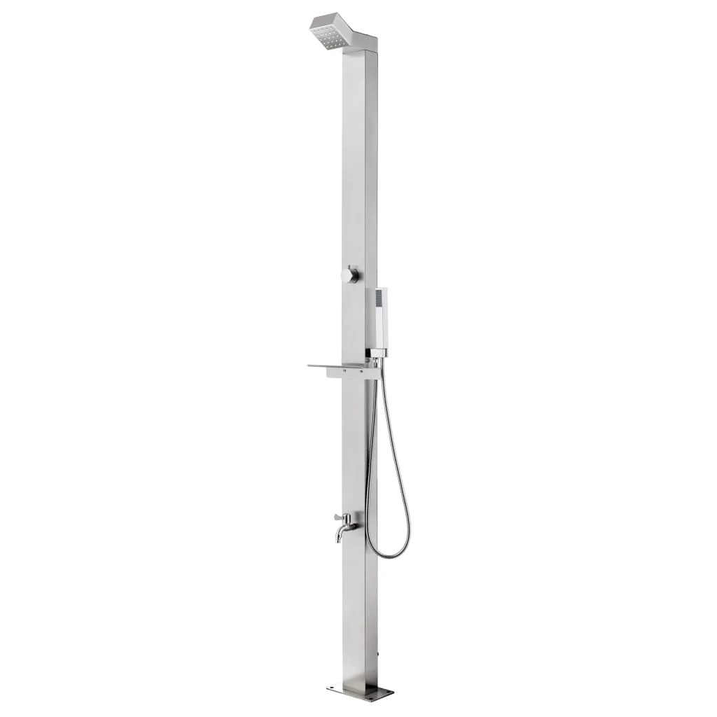 Berkfield Garden Shower 220 cm Stainless Steel