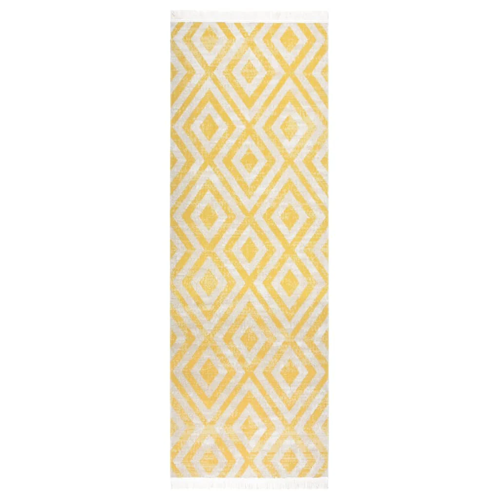 Berkfield Outdoor Rug Flatweave 80x250 cm Yellow and Beige