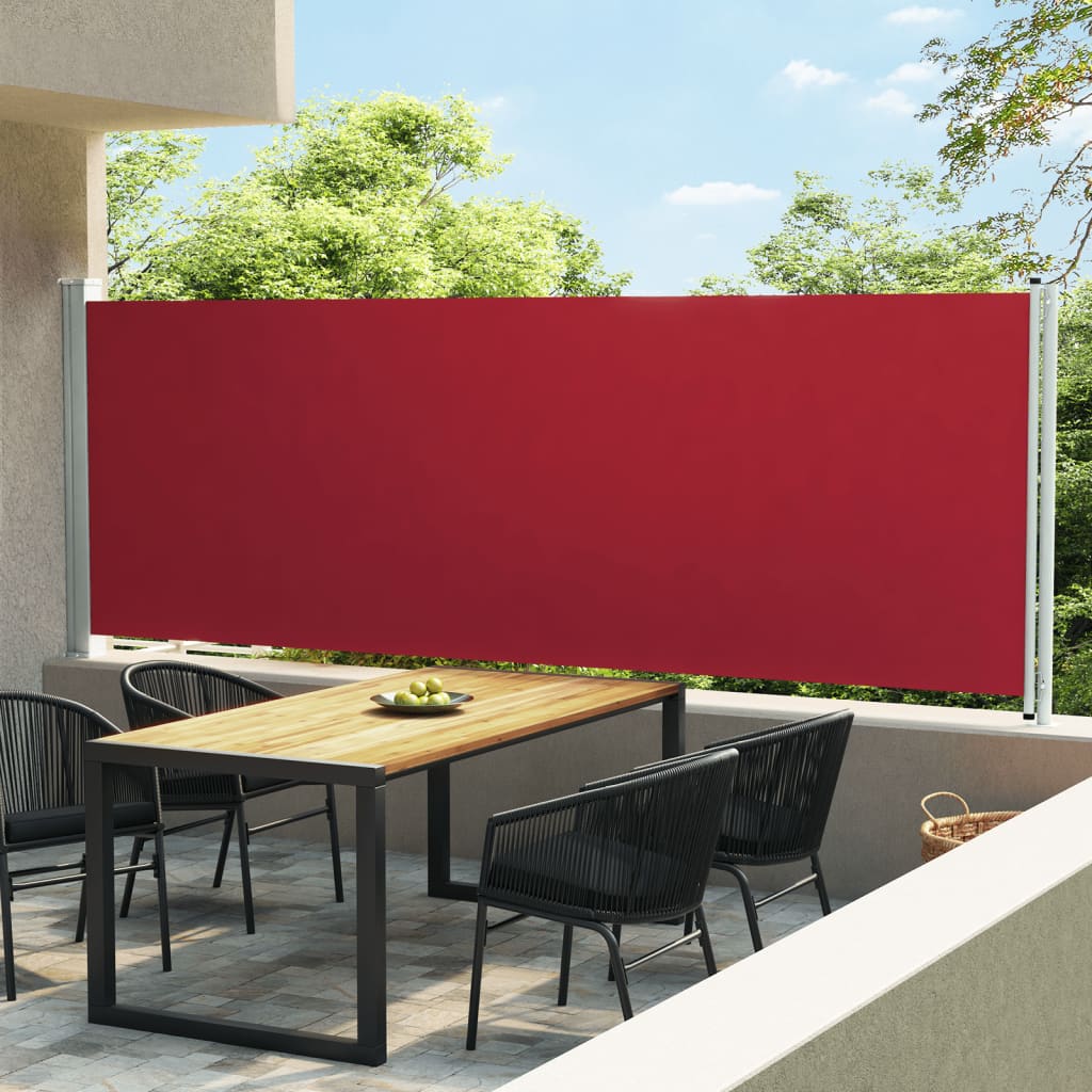 Berkfield Patio Retractable Side Awning 160x600 cm Red