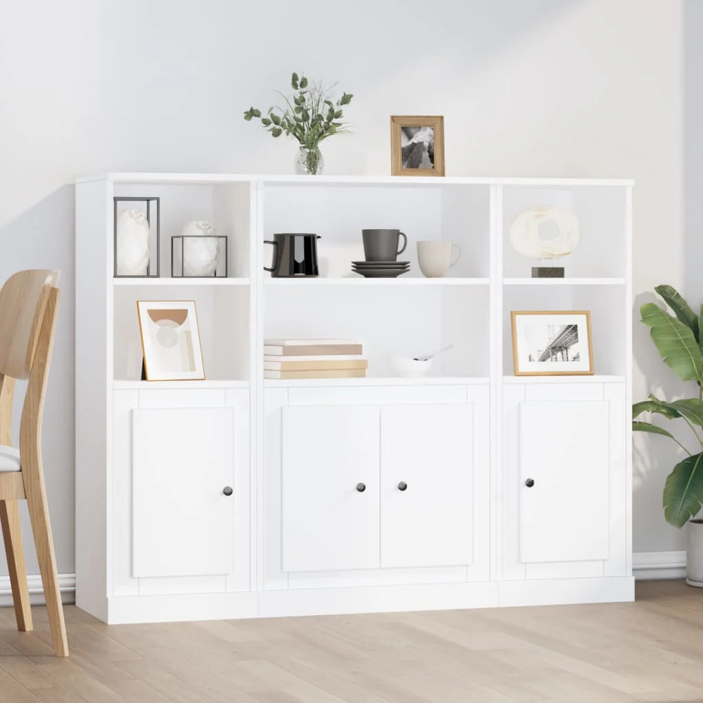 Berkfield Highboards 3 pcs White Engineered Wood