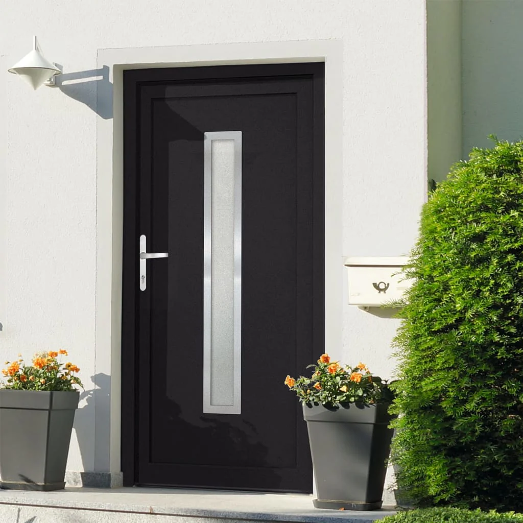 Berkfield Front Door Anthracite 98x208 cm PVC