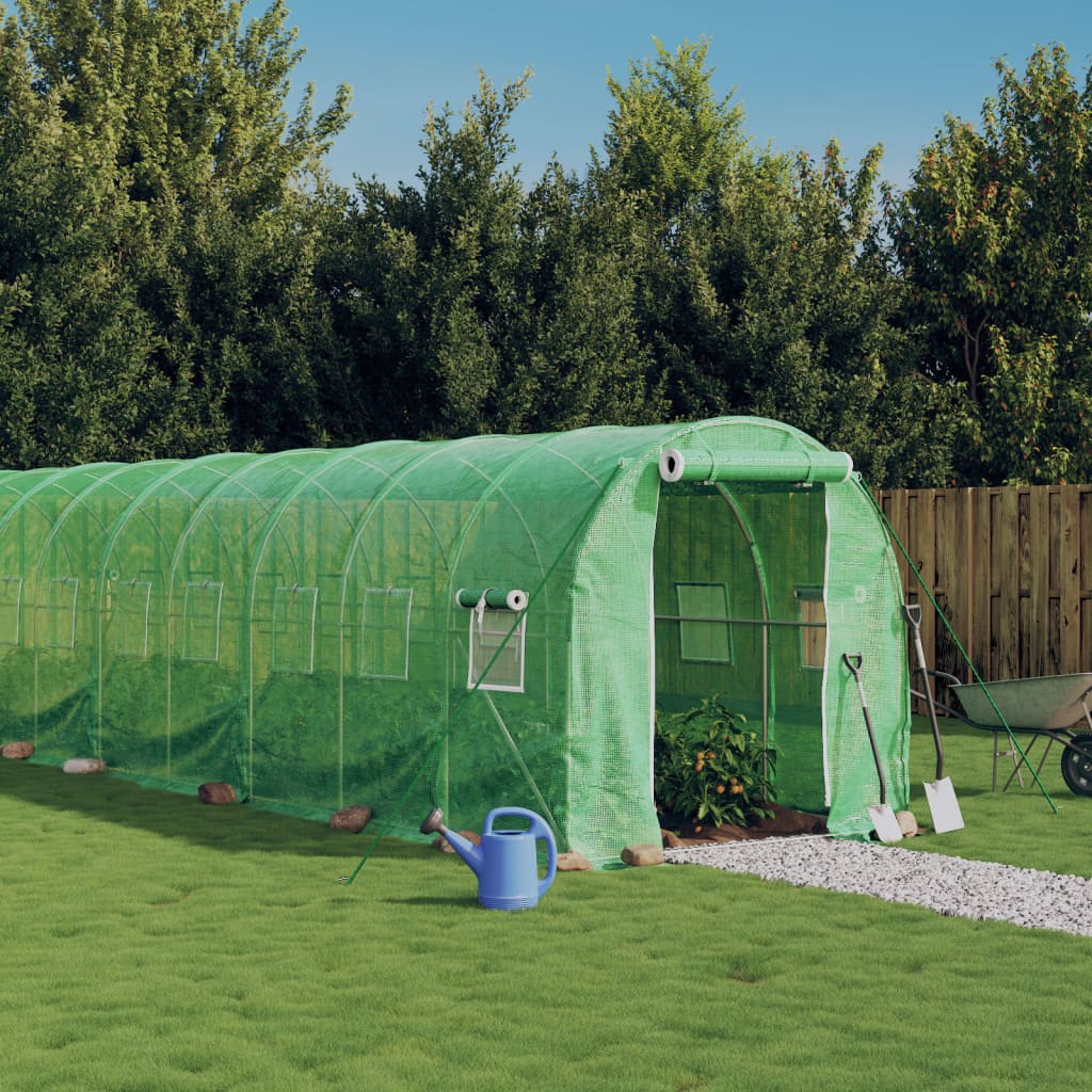 Berkfield Greenhouse with Steel Frame Green 48m�__ 24x2x2 m