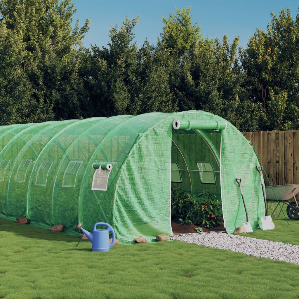 Berkfield Greenhouse with Steel Frame Green 36 må_ 12x3x2 m