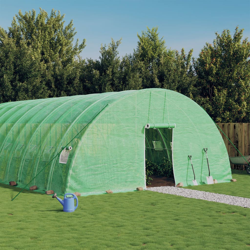 Berkfield Greenhouse with Steel Frame Green 144 m�__ 24x6x2.85 m
