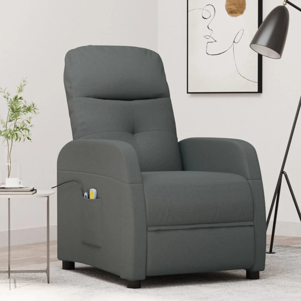 Berkfield Stand up Massage Chair Dark Grey Fabric