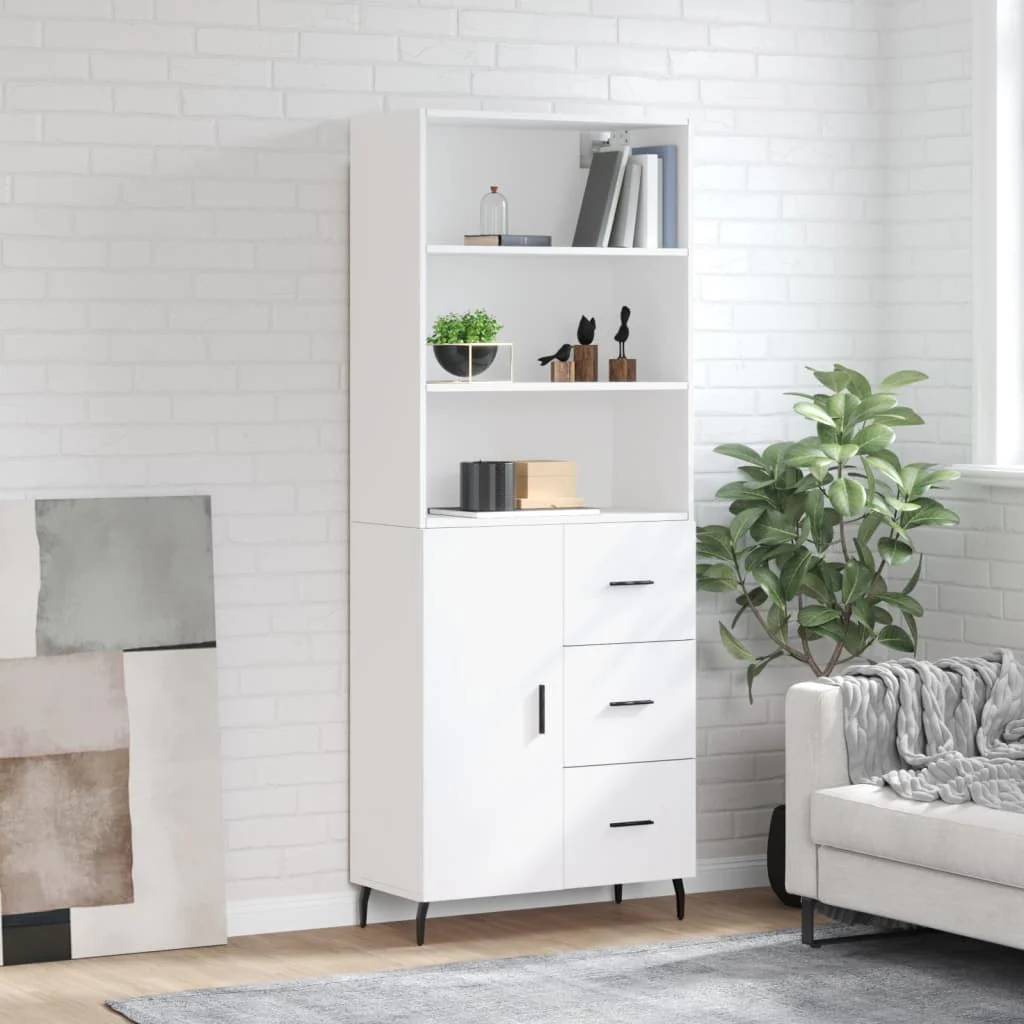 Berkfield Highboard White 69.5x34x180 cm Engineered Wood