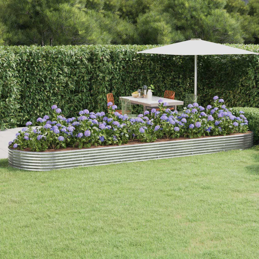 Berkfield Garden Raised Bed Powder-coated Steel 523x140x36 cm Silver