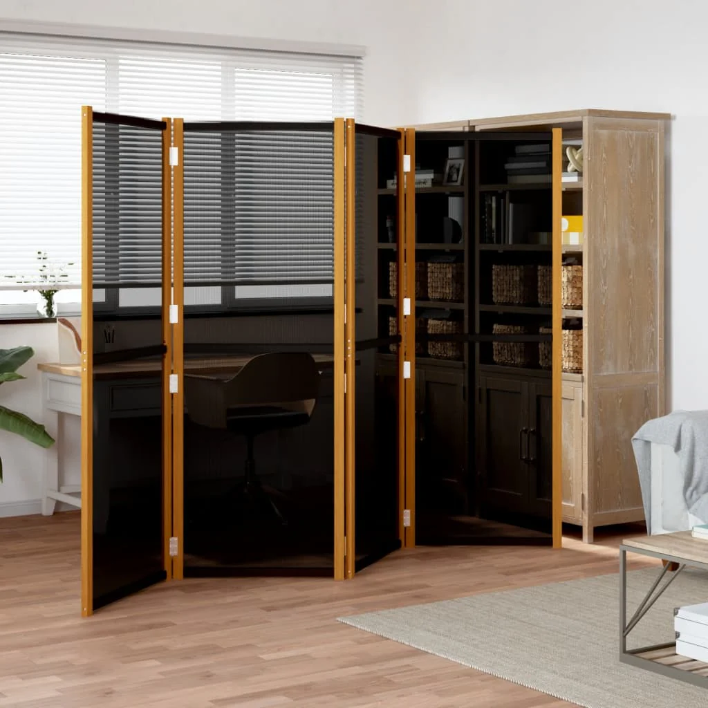 Berkfield 4-Panel Room Divider Black 280x180 cm