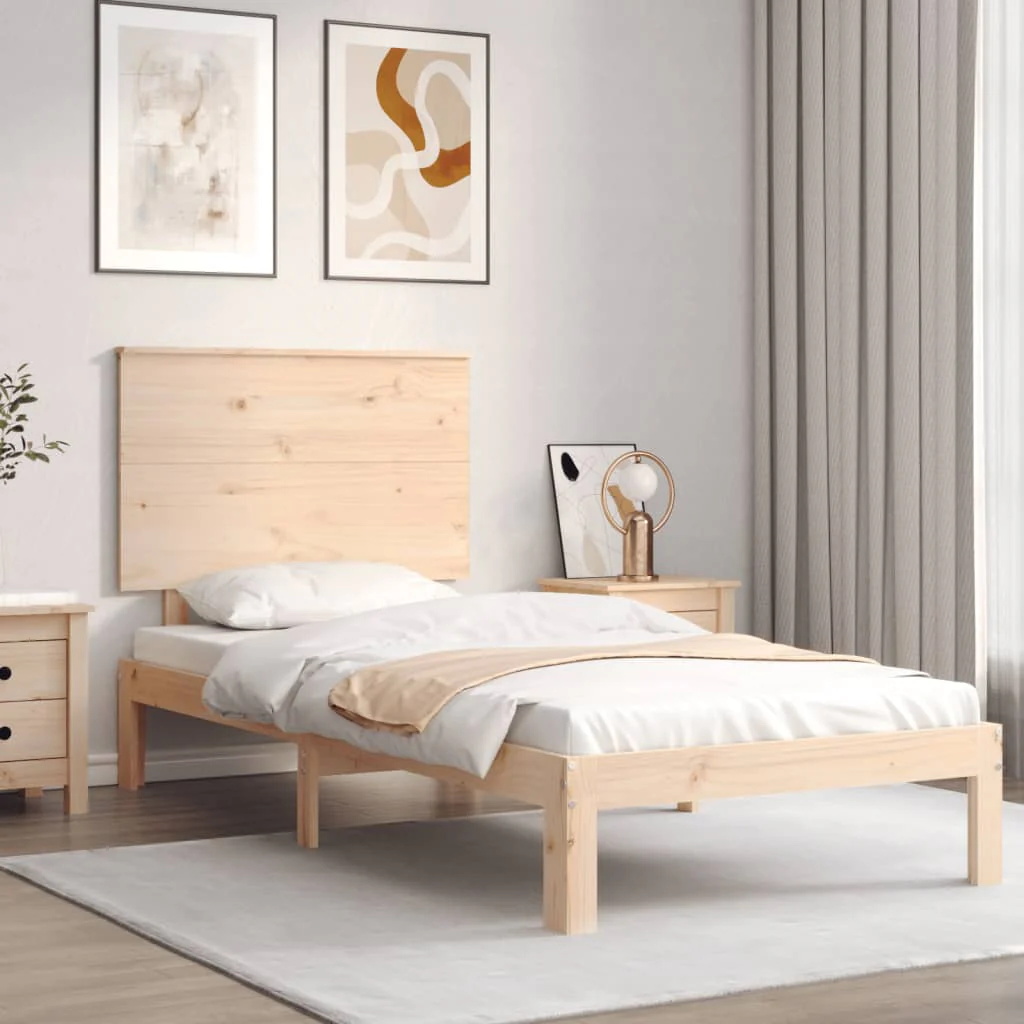 Berkfield Bed Frame with Headboard 90x200 cm Solid Wood