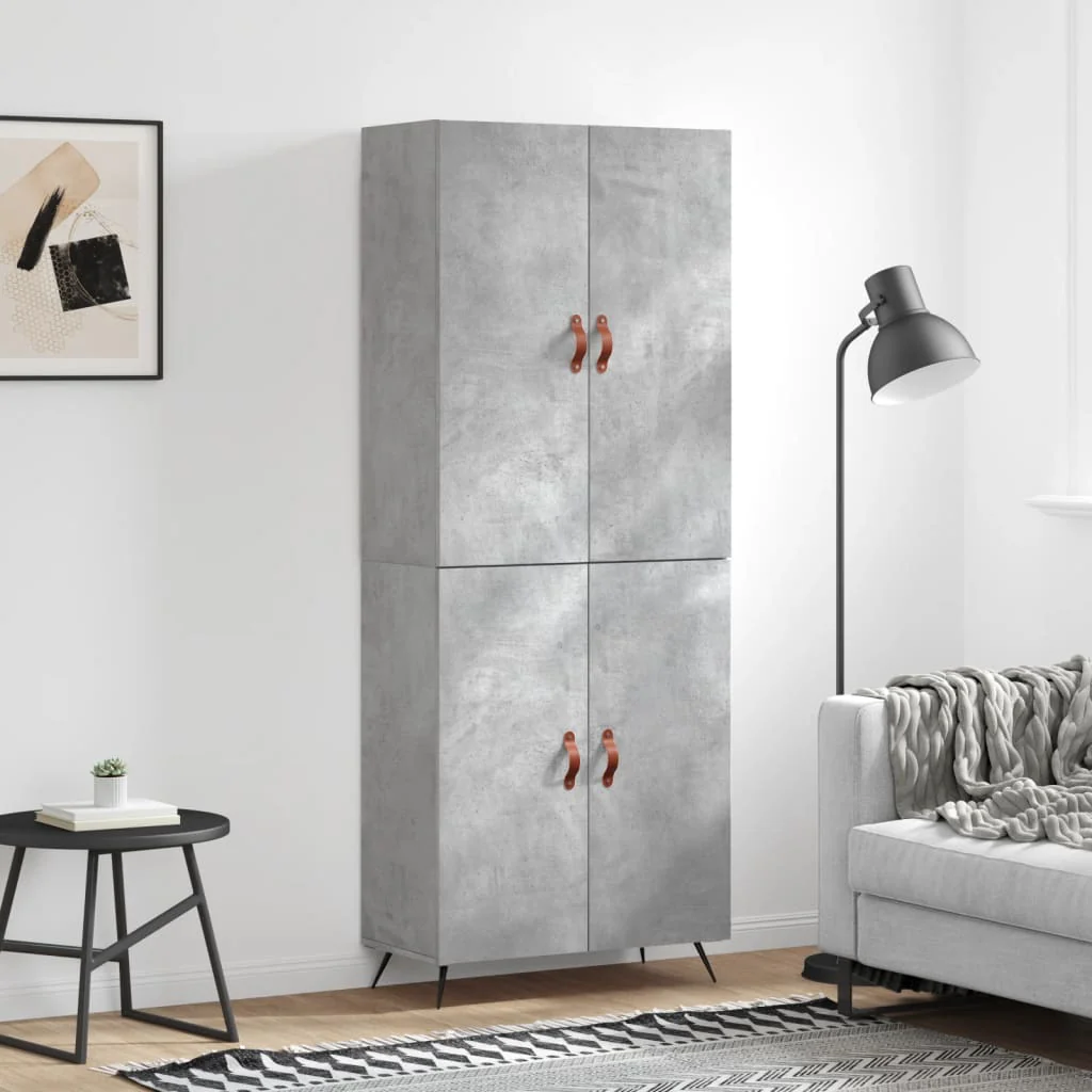 Berkfield Highboard Concrete Grey 69.5x34x180 cm Engineered Wood