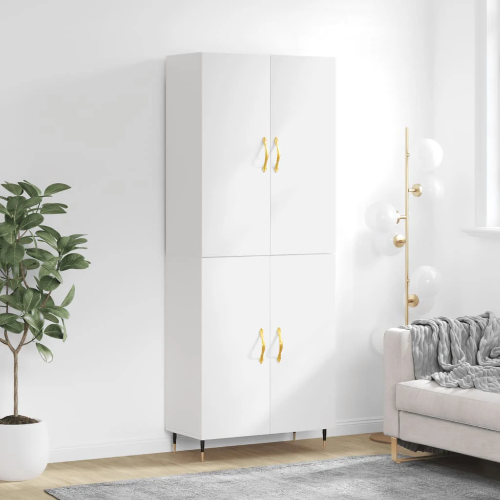 Berkfield Highboard White 69.5x34x180 cm Engineered Wood