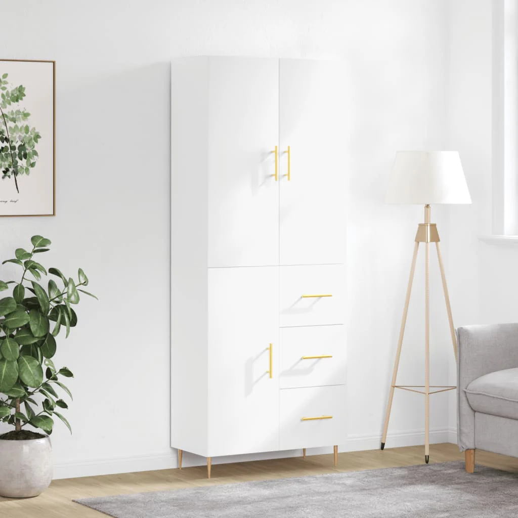 Berkfield Highboard White 69.5x34x180 cm Engineered Wood