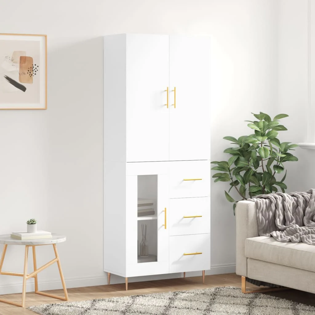 Berkfield Highboard White 69.5x34x180 cm Engineered Wood