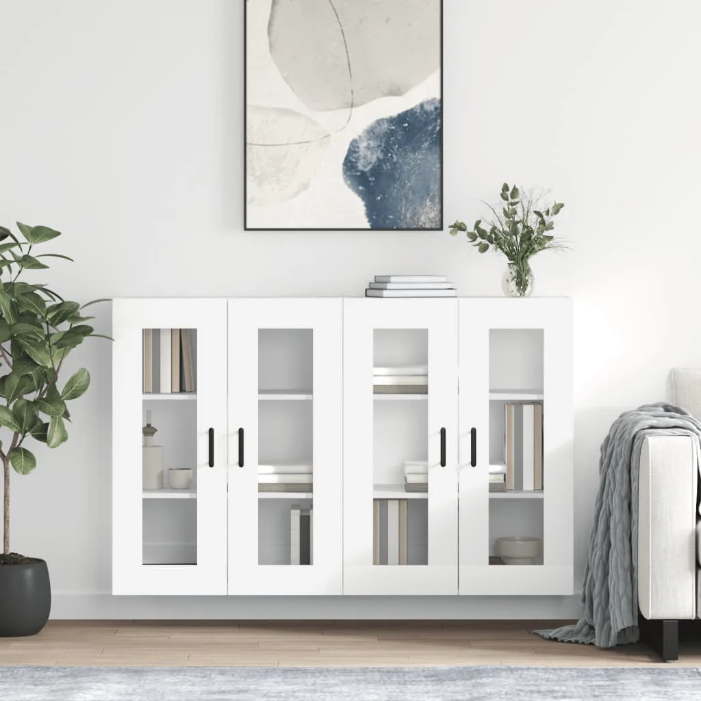 Berkfield Wall Mounted Cabinets 2 pcs High Gloss White Engineered Wood