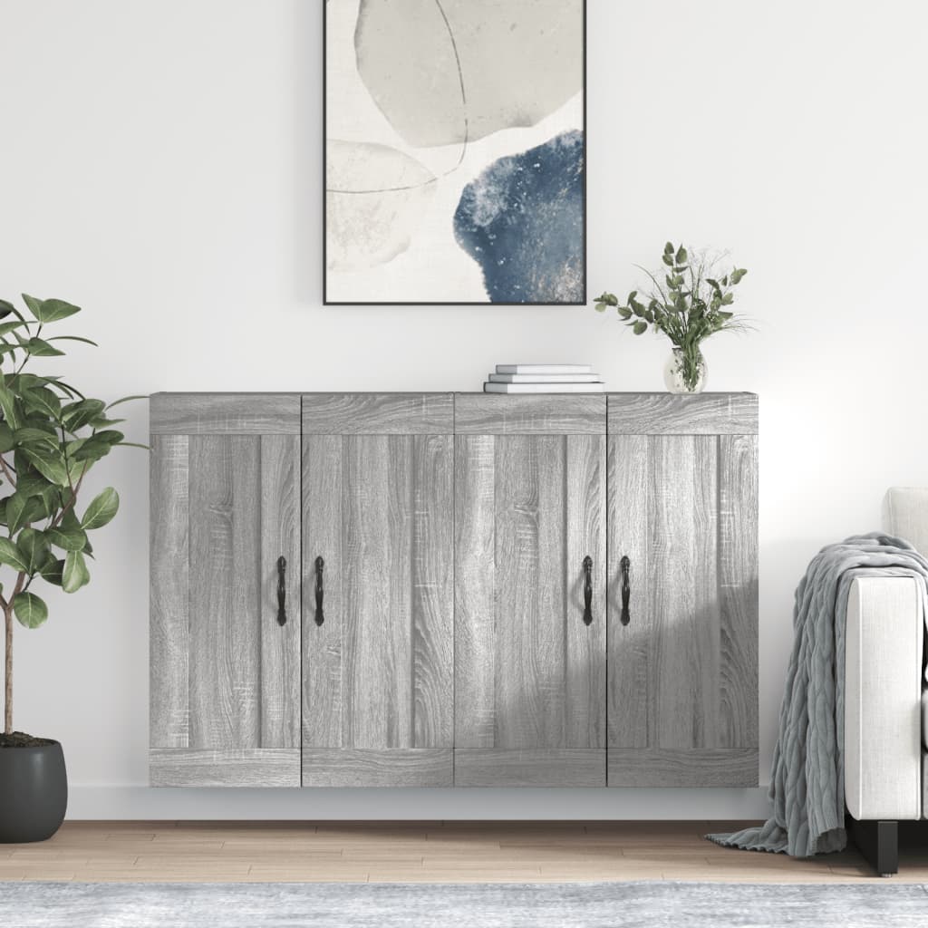 Berkfield Wall Mounted Cabinets 2 pcs Grey Sonoma Engineered Wood