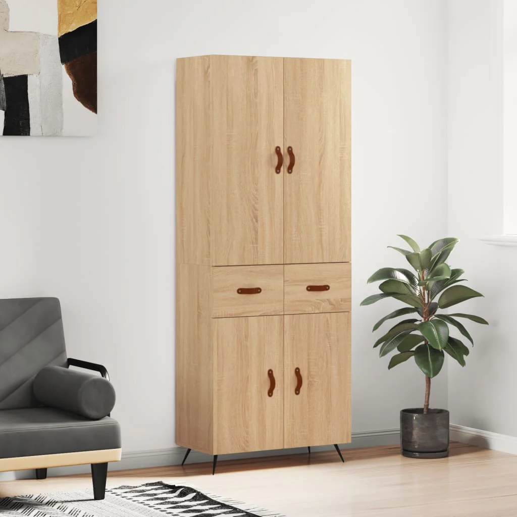 Berkfield Highboard Sonoma Oak 69.5x34x180 cm Engineered Wood