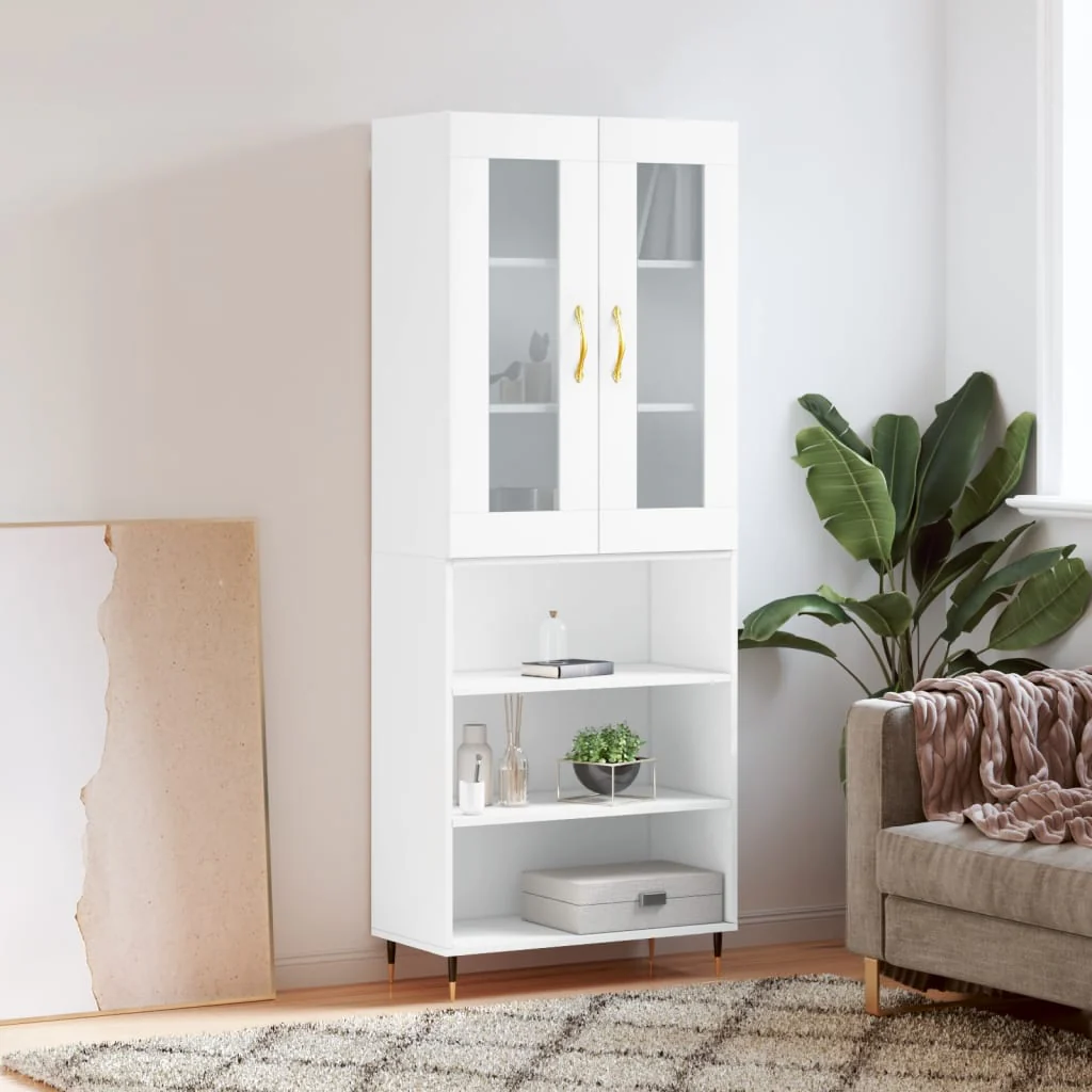 Berkfield Highboard White 69.5x34x180 cm Engineered Wood
