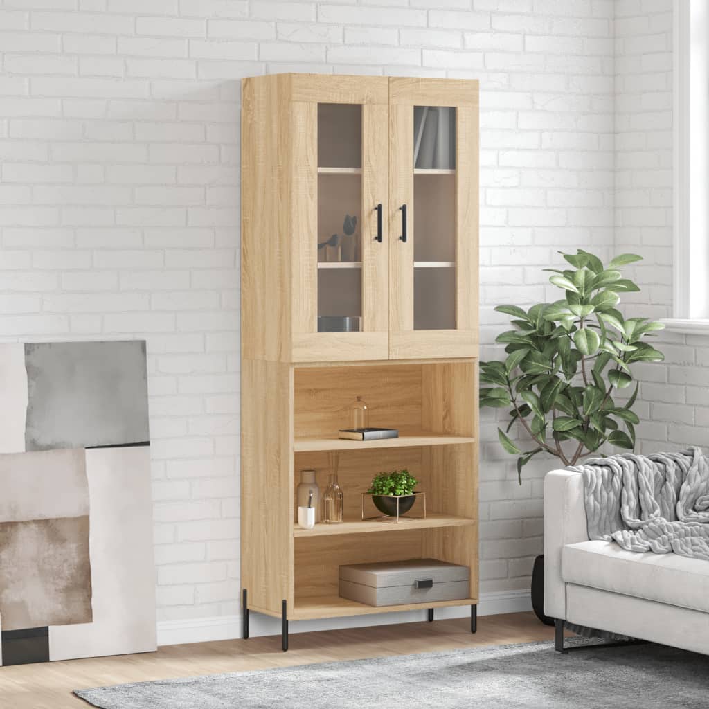 Berkfield Highboard Sonoma Oak 69.5x34x180 cm Engineered Wood