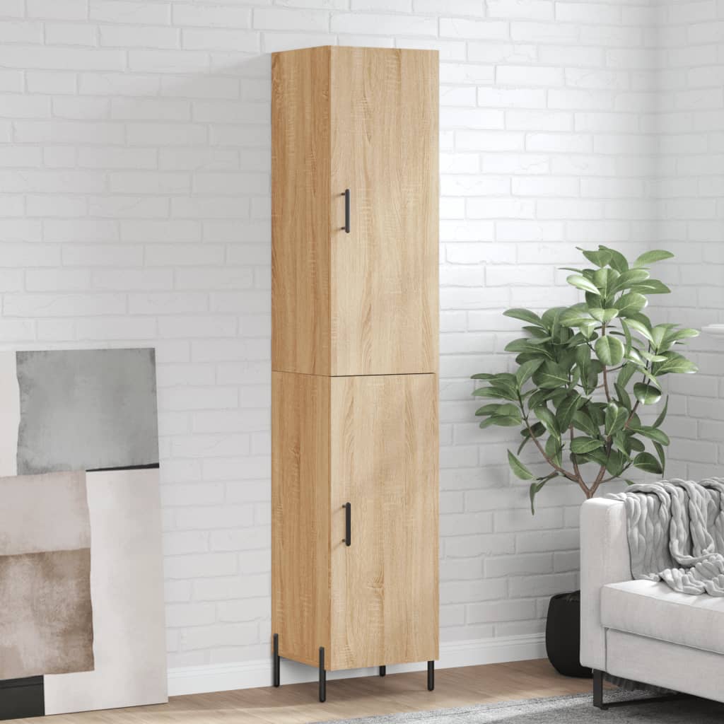 Berkfield Highboard Sonoma Oak 34.5x34x180 cm Engineered Wood