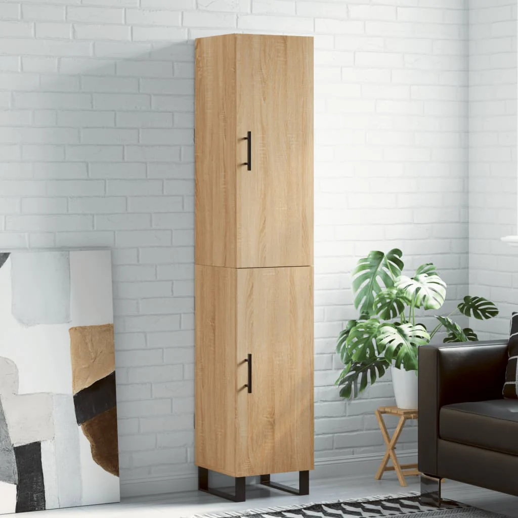 Berkfield Highboard Sonoma Oak 34.5x34x180 cm Engineered Wood