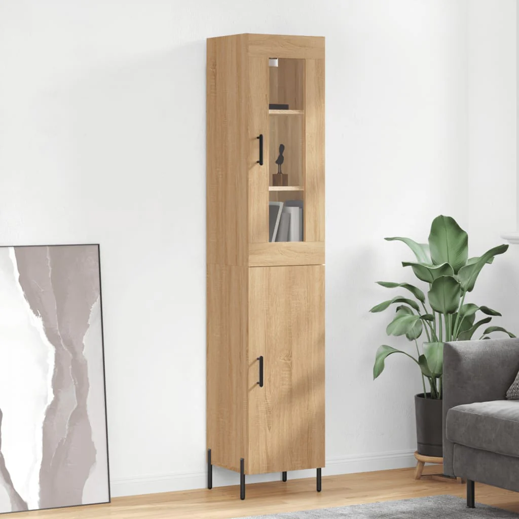 Berkfield Highboard Sonoma Oak 34.5x34x180 cm Engineered Wood