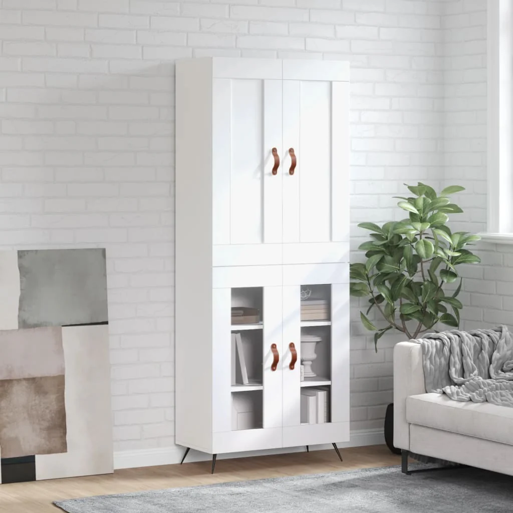 Berkfield Highboard White 69.5x34x180 cm Engineered Wood