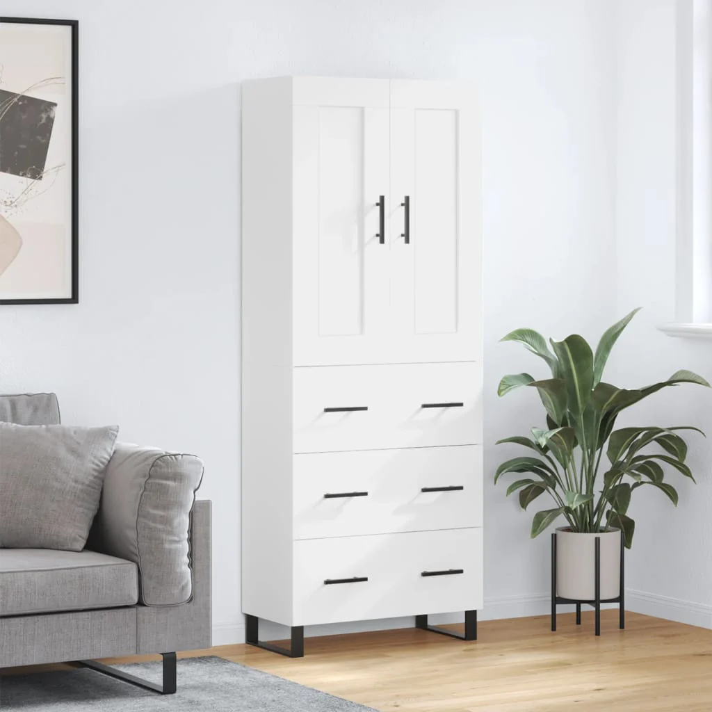 Berkfield Highboard White 69.5x34x180 cm Engineered Wood